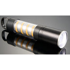 Spiral Filament Lantern Flashlight with Zoom, 150 Lumens Laser Engraving - Black - Left Angle Frlight
