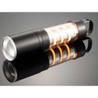 Spiral Filament Lantern Flashlight with Zoom, 150 Lumens Laser Engraving - Black - Right Angle Midlight