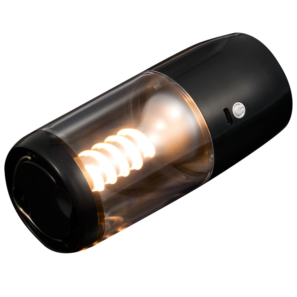 Spiral Filament Rechargeable Lantern, 80 Lumens - Black - Right Angle