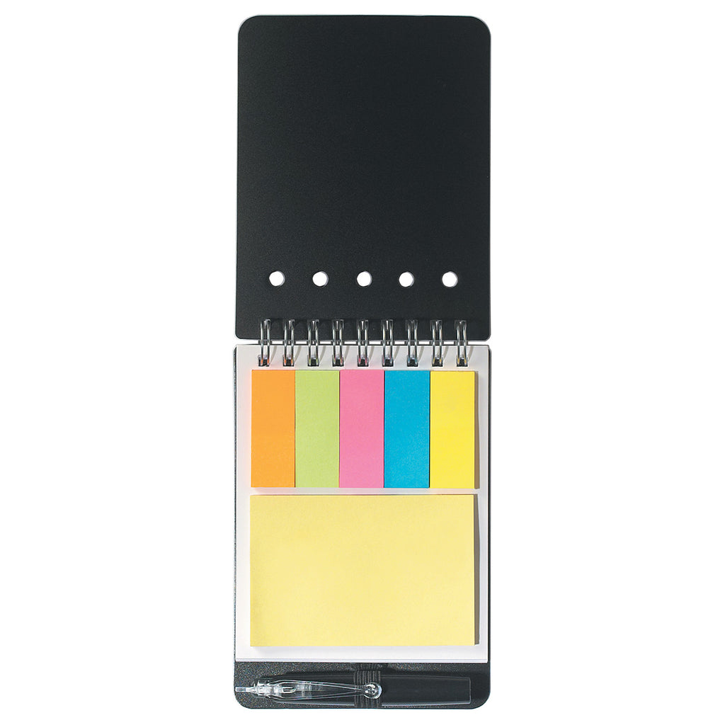 Spiral Jotter with Sticky Notes, Flags and Pen - Black - Inside_Cover