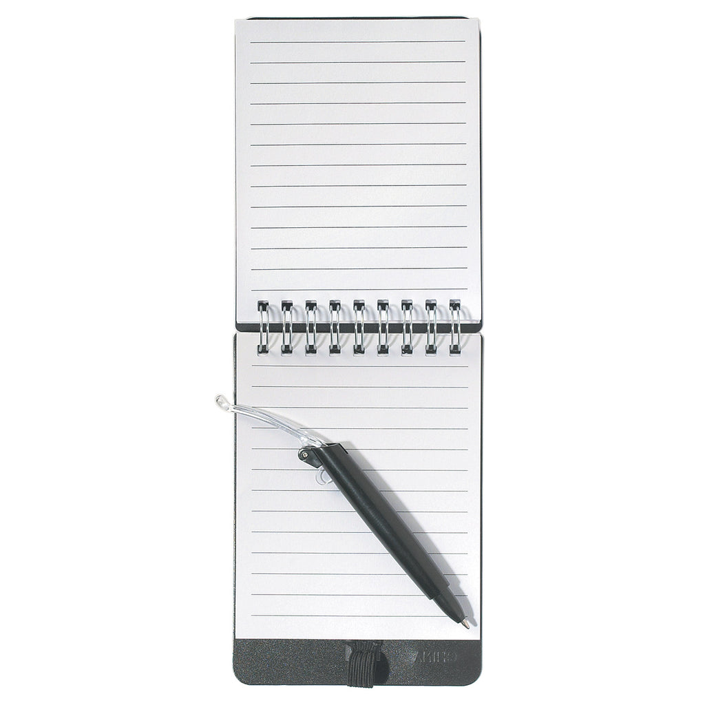 Spiral Jotter with Sticky Notes, Flags and Pen - Black - Open
