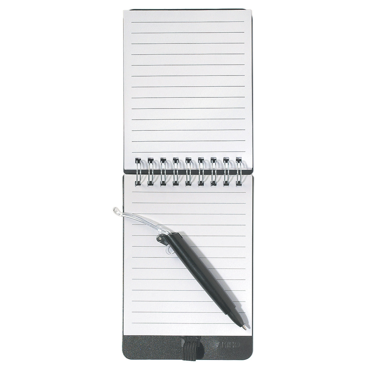 Spiral Jotter with Sticky Notes, Flags and Pen - Black - Open