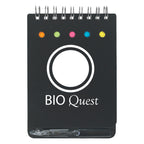 Spiral Jotter with Sticky Notes, Flags and Pen - Black - Silk Screen
