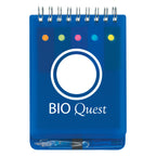 Spiral Jotter with Sticky Notes, Flags and Pen - Blue - Silk Screen