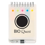 Spiral Jotter with Sticky Notes, Flags and Pen - White - Silk Screen