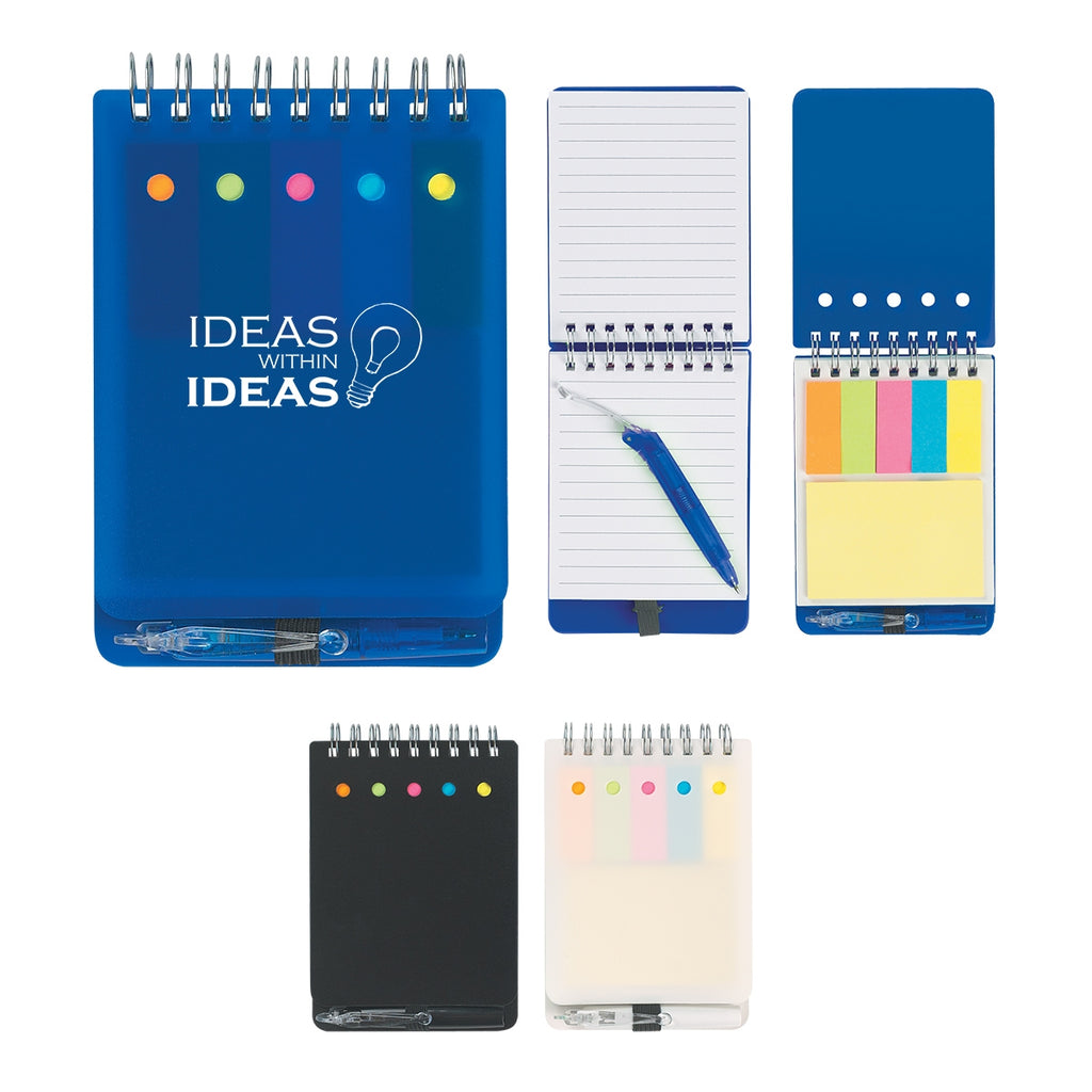 Spiral Jotter with Sticky Notes, Flags and Pen