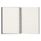 Spiral Notebook with a Rubbery Cover - Black - Open_Blank
