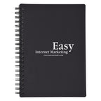 Spiral Notebook with a Rubbery Cover - Black - Silk Screen