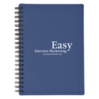 Spiral Notebook with a Rubbery Cover - Blue - Silk Screen