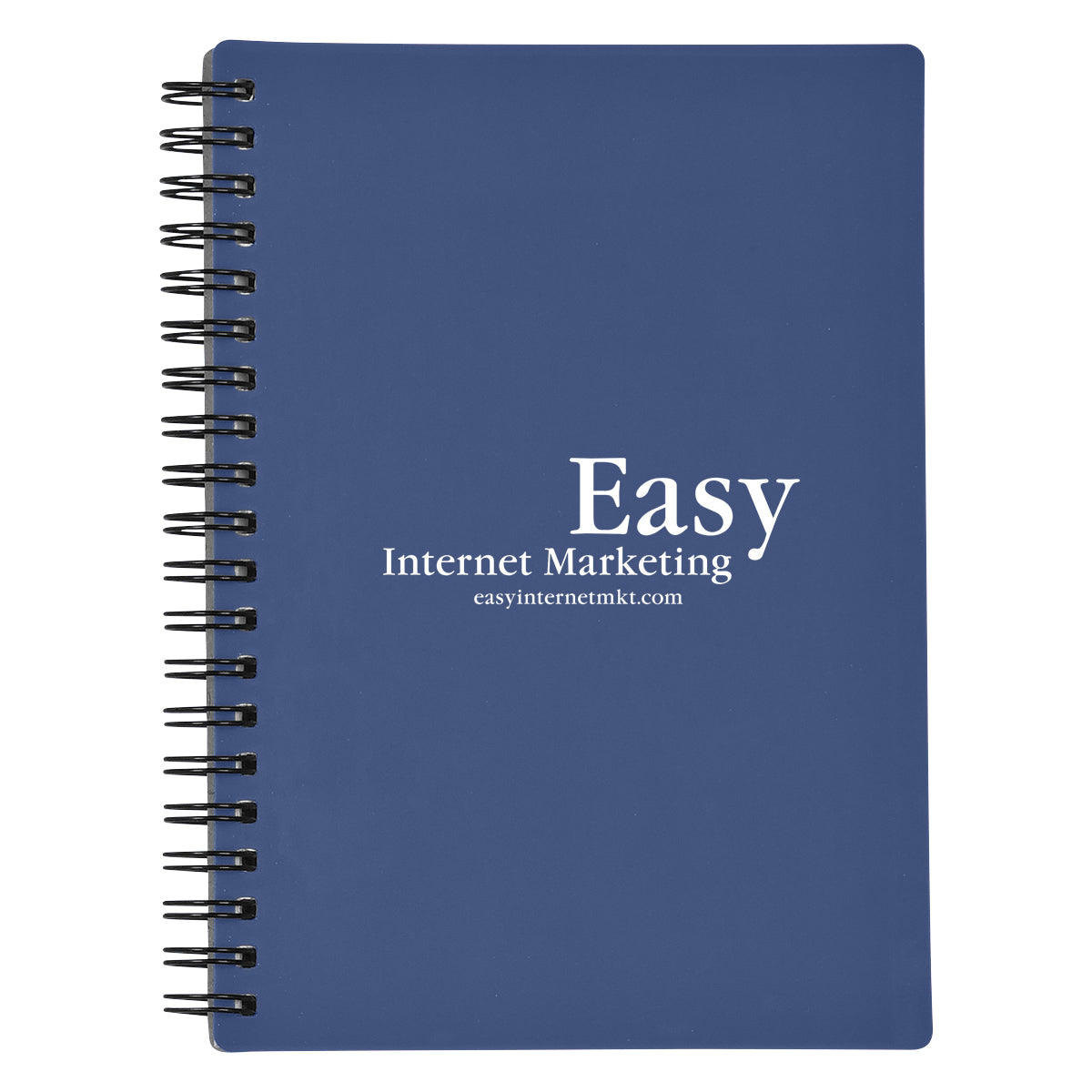 Spiral Notebook with a Rubbery Cover - Blue - Silk Screen