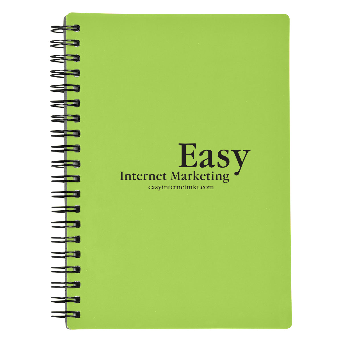 Spiral Notebook with a Rubbery Cover - Lime Green - Silk Screen