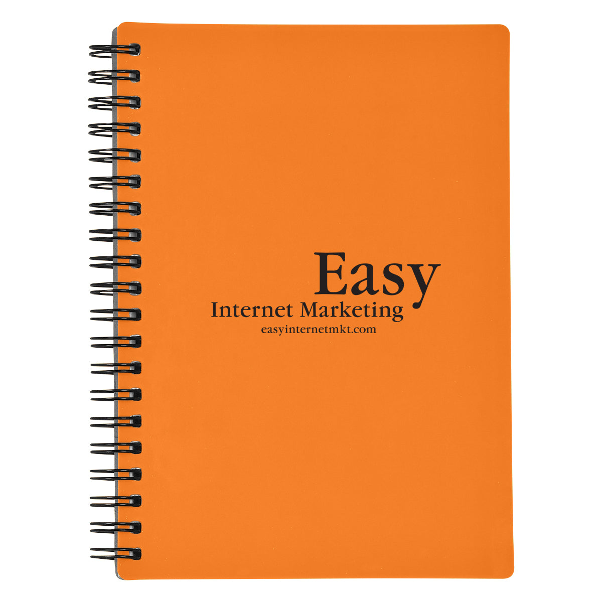 Spiral Notebook with a Rubbery Cover - Orange - Silk Screen