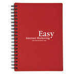 Spiral Notebook with a Rubbery Cover - Red - Silk Screen