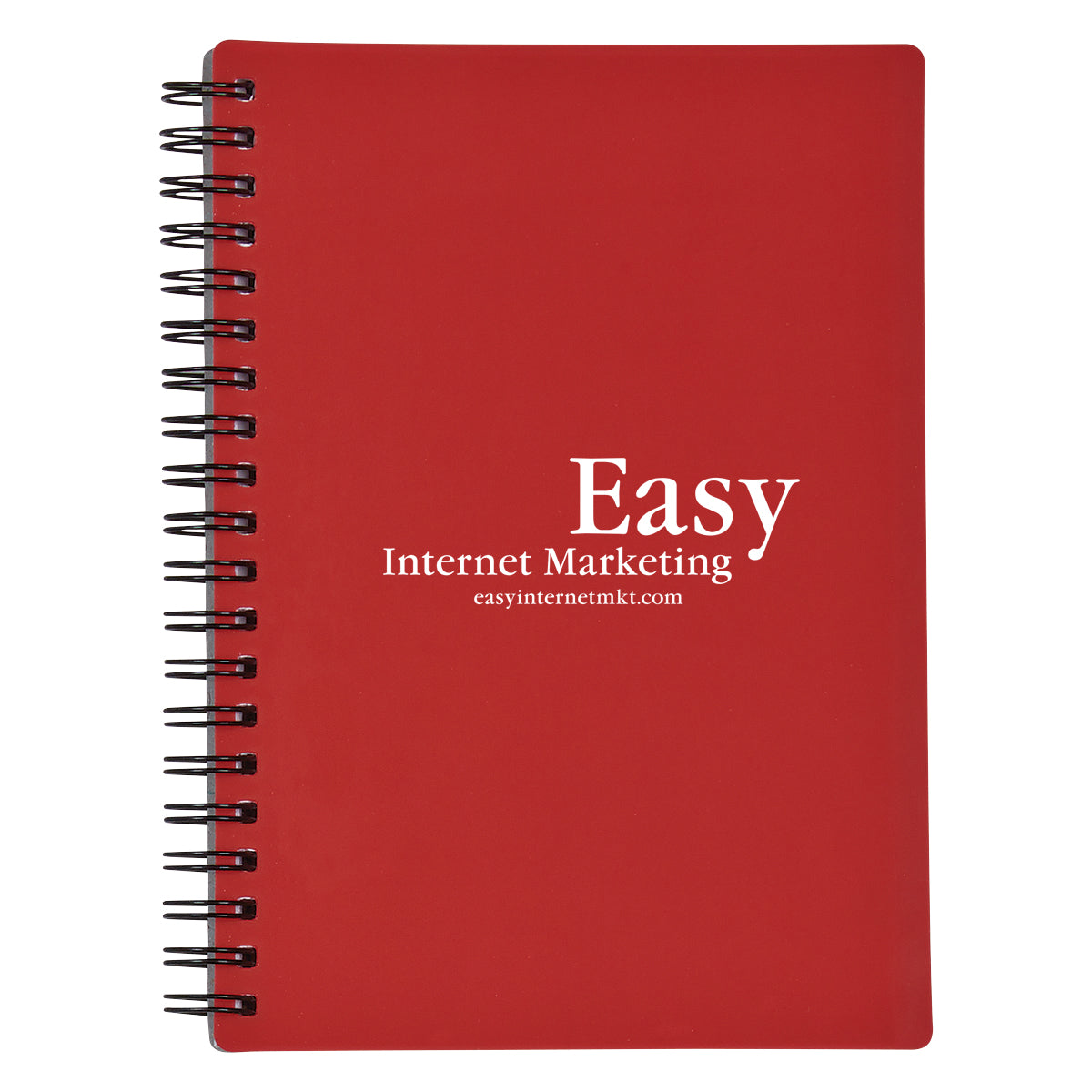 Spiral Notebook with a Rubbery Cover - Red - Silk Screen