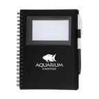Spiral Notebook with an ID Window - Black - Silk Screen