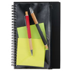 Spiral Notebook with Clear Front Pocket, 5.5 x 8.5 Inches - Black - Front Propped