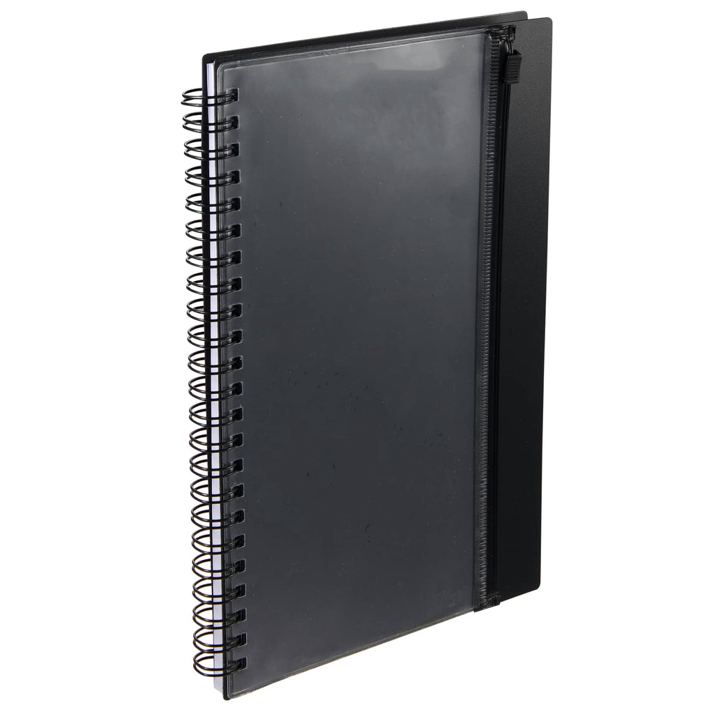 Spiral Notebook with Clear Front Pocket, 5.5 x 8.5 Inches - Black - Right Angle 2