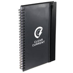 Spiral Notebook with Clear Front Pocket, 5.5 x 8.5 Inches - Black - Right Angle