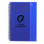 Spiral Notebook with Clear Front Pocket, 5.5 x 8.5 Inches - Blue - Front