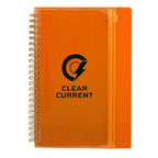 Spiral Notebook with Clear Front Pocket, 5.5 x 8.5 Inches - Orange - Front