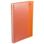 Spiral Notebook with Clear Front Pocket, 5.5 x 8.5 Inches - Orange - Right Angle