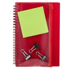 Spiral Notebook with Clear Front Pocket, 5.5 x 8.5 Inches - Red - Front Propped