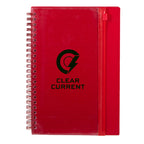 Spiral Notebook with Clear Front Pocket, 5.5 x 8.5 Inches - Red - Front