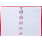 Spiral Notebook with Clear Front Pocket, 5.5 x 8.5 Inches - Red - Open