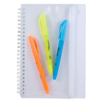 Spiral Notebook with Clear Front Pocket, 5.5 x 8.5 Inches - White - Front Propped