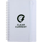 Spiral Notebook with Clear Front Pocket, 5.5 x 8.5 Inches - White - Front