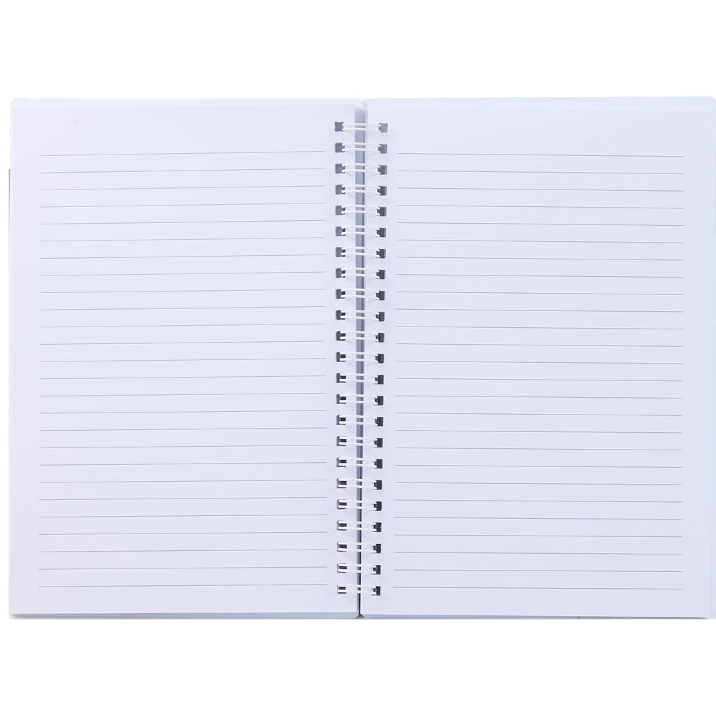 Spiral Notebook with Clear Front Pocket, 5.5 x 8.5 Inches - White - Open