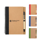 Spiral Notebook with Matching Pen, 5 x 7 Inches - Black - Front Group