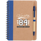 Spiral Notebook with Matching Pen, 5 x 7 Inches - Blue - Front