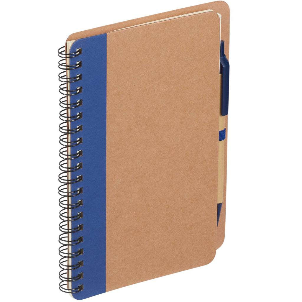 Spiral Notebook with Matching Pen, 5 x 7 Inches - Blue - Right Angle