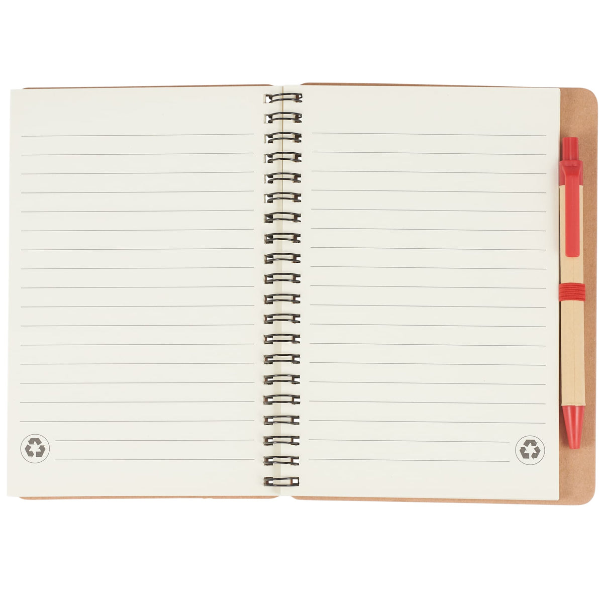 Spiral Notebook with Matching Pen, 5 x 7 Inches - RED - Front 2