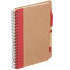 Spiral Notebook with Matching Pen, 5 x 7 Inches - RED - Right Angle