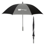 Splash of Color Golf Umbrella, 60 Inch Arc - Black with Gray - Silk Screen