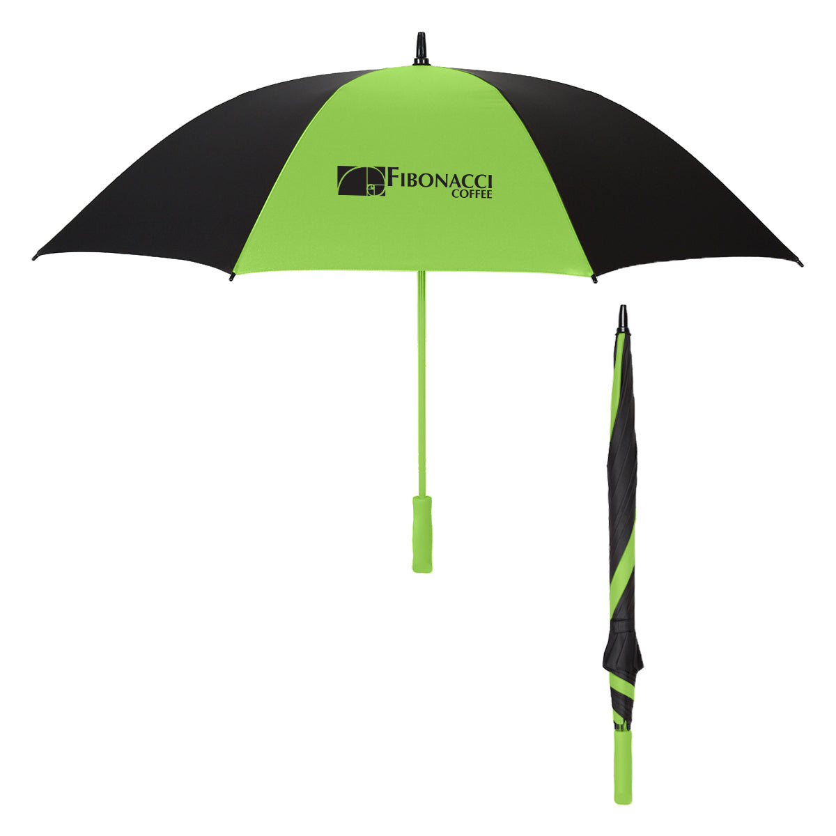 Splash of Color Golf Umbrella, 60 Inch Arc - Lime Green - Silk Screen