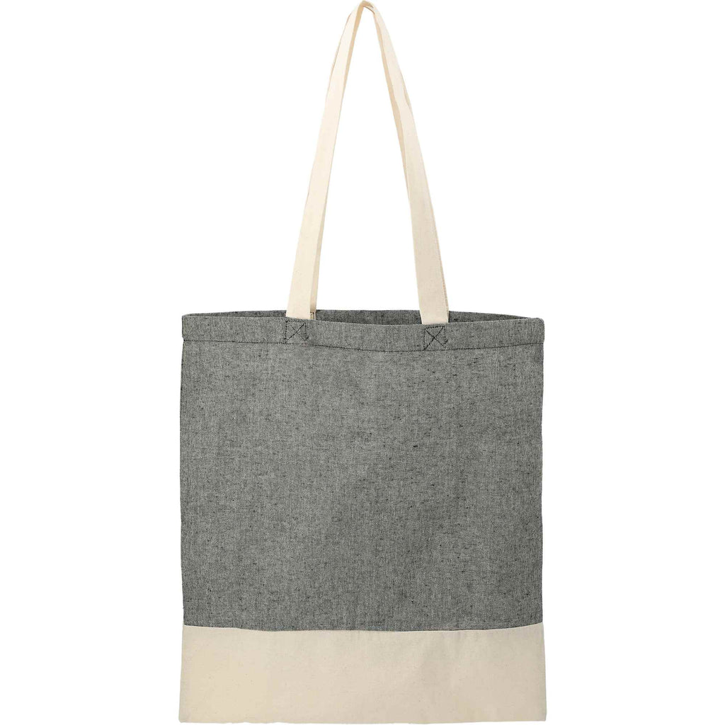 Split Color Block Recycled Convention Tote, 5 oz - Black - Back