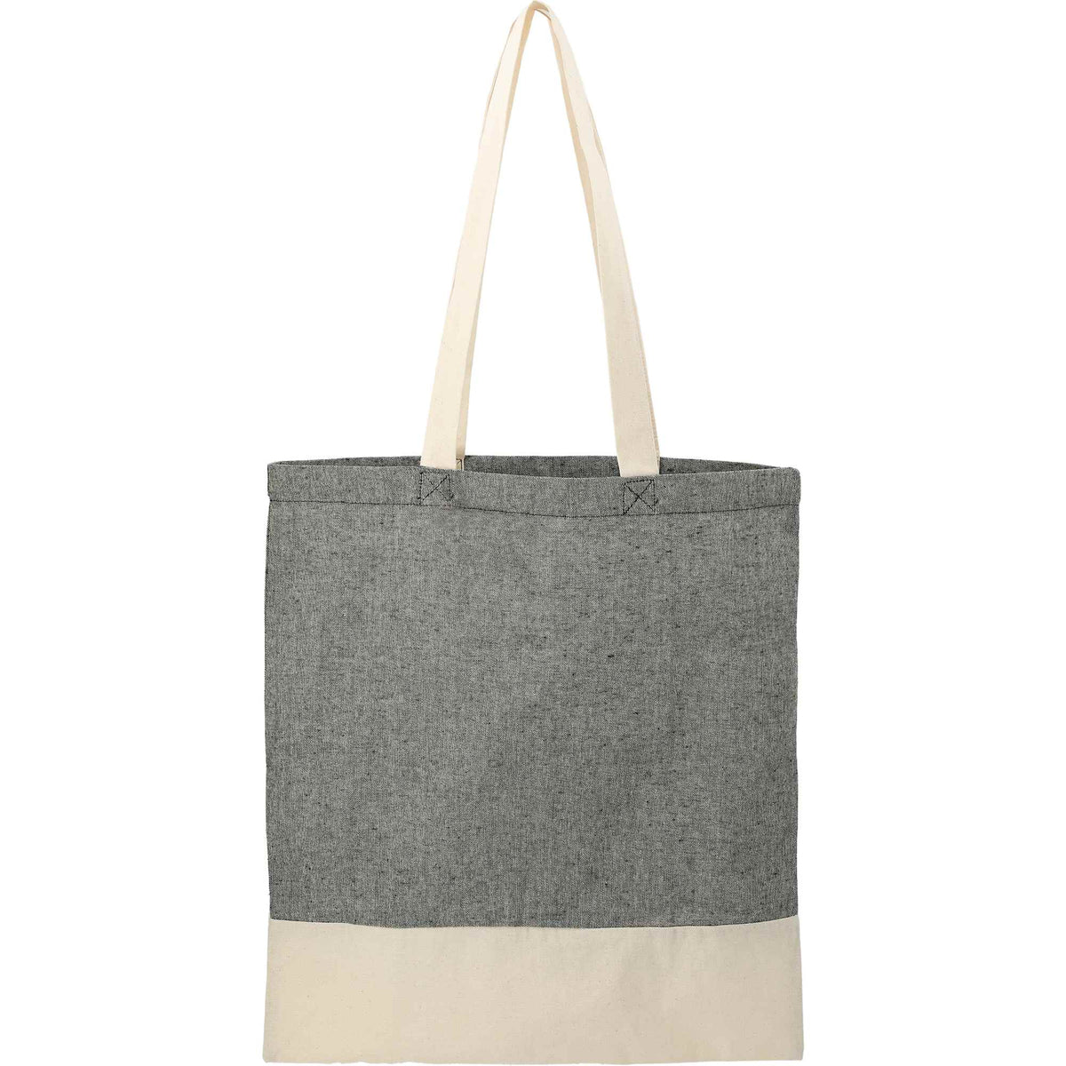 Split Color Block Recycled Convention Tote, 5 oz - Black - Back