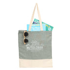 Split Color Block Recycled Convention Tote, 5 oz - Dark Green - Photo