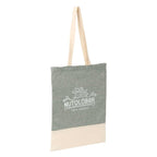 Split Color Block Recycled Convention Tote, 5 oz - Dark Green - Right Angle