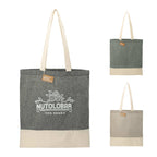 Split Color Block Recycled Convention Tote, 5 oz Transfer - Black - Front Group