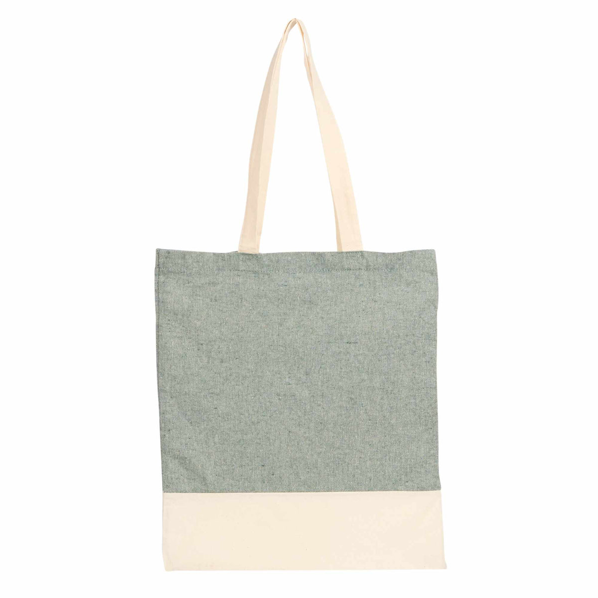 Split Color Block Recycled Convention Tote, 5 oz Transfer - Dark Green - Back