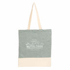Split Color Block Recycled Convention Tote, 5 oz Transfer - Dark Green - Front