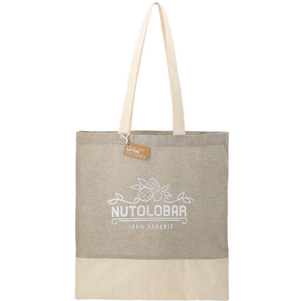 Split Color Block Recycled Convention Tote, 5 oz Transfer - Gray - Front