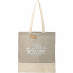 Split Color Block Recycled Convention Tote, 5 oz Transfer - Gray - Front
