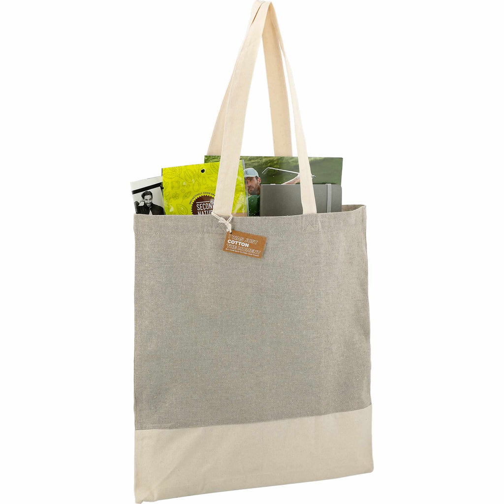 Split Color Block Recycled Convention Tote, 5 oz Transfer - Gray - Photo 2