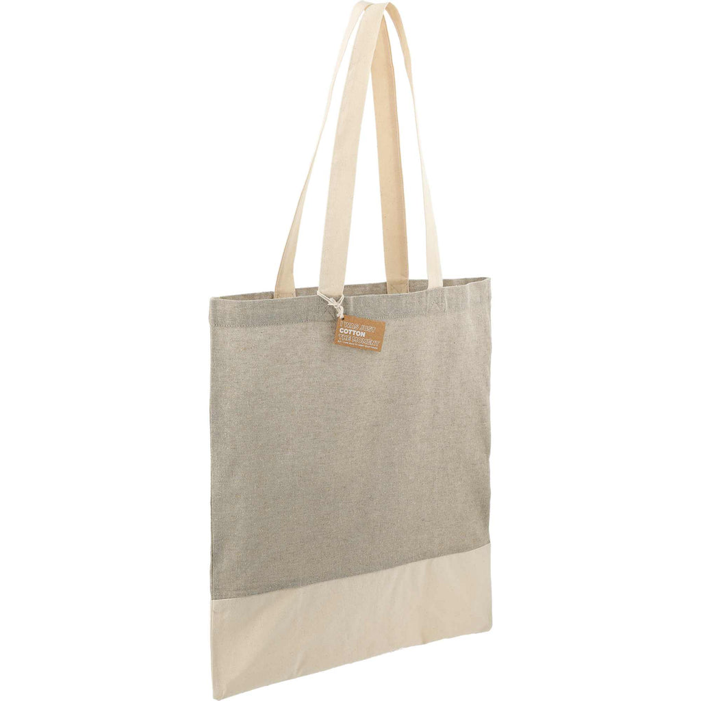 Split Color Block Recycled Convention Tote, 5 oz Transfer - Gray - Right Angle 2