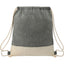 Split Color Block Recycled Cotton Drawstring Bag - Natural/Black - Front